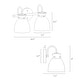 preview thumbnail 2 of 12, Elisie Modern 2-light Bathroom Vanity Light Farmhouse Black Gold Sconce with Water Glass