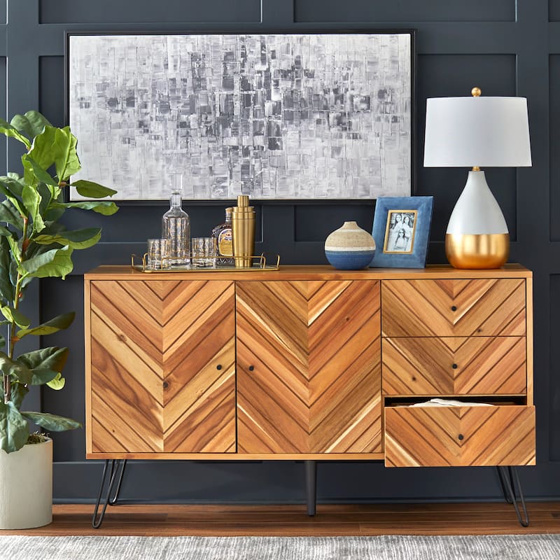 Lifestorey Alexandria Oak Finish 2-door 3-drawer Buffet