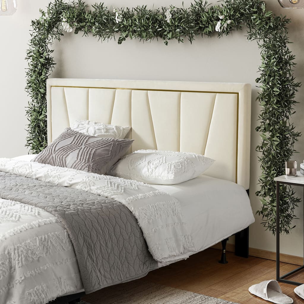 Eberhard Upholstered Tufted Contemporary Adjustable Wall-Mounted Headboard By HULALA HOME