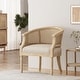 preview thumbnail 1 of 24, Roomfitters Natural Rattan Barrel Accent Chair, Cane Woven Backrest with Upholstered Seat Beige