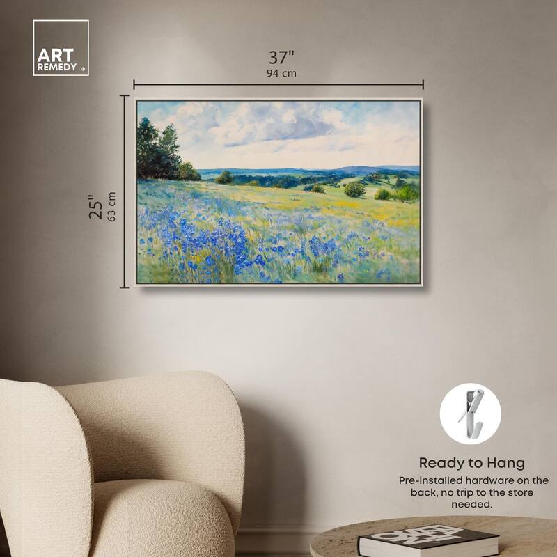 Sky Over Blue Fields Canvas by Art Remedy