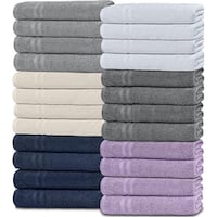 Desert Star Quiet Valley Cotton Washcloths - 550 gsm, 4-Piece, 13x13” Grey-Brown  - Save 48%