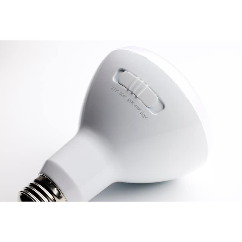 8.5W BR30 LED Medium Base CCT Selectable White Finish 90 CRI 120V