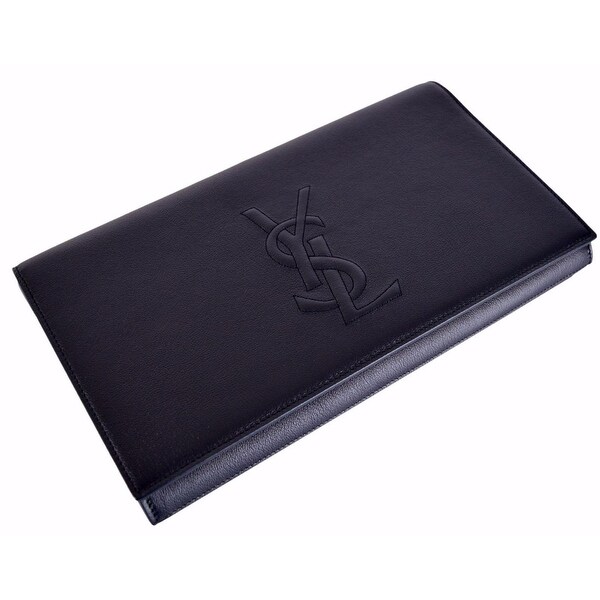 large navy blue clutch bag