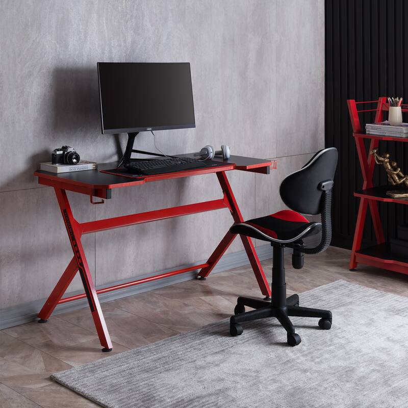 JJS 48" Home Office R-Shaped Gaming Computer Desk with Free Mouse Keyboard Pad