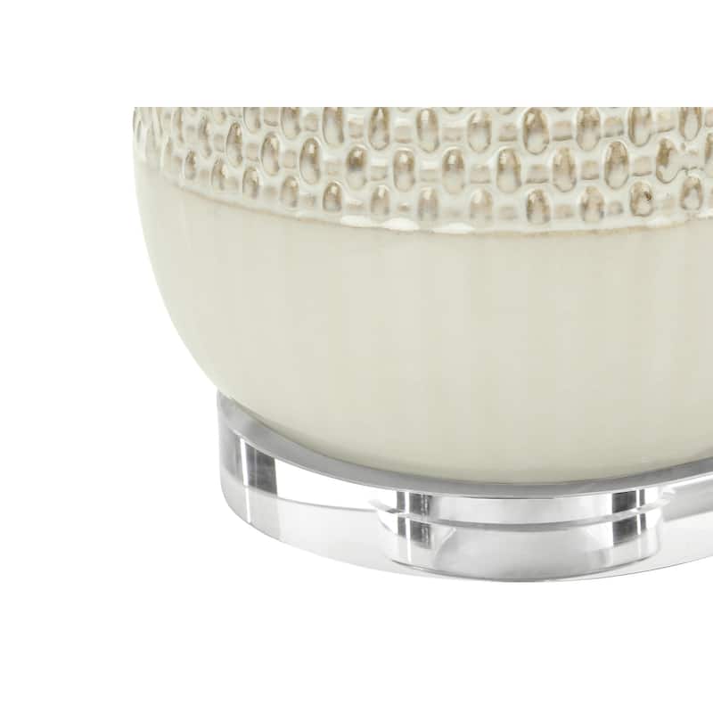 Lighting, 31"h, Table Lamp, Cream Ceramic, Beige Shade, Contemporary