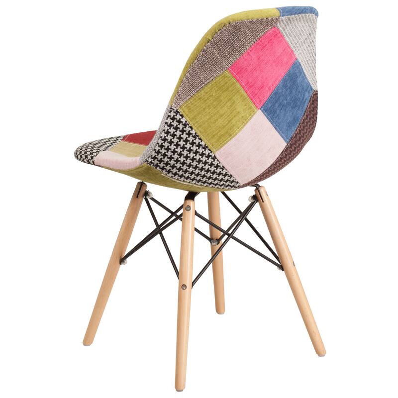 Fabric Chair with Wooden Legs - 18.25"W x 22.5"D x 32"H