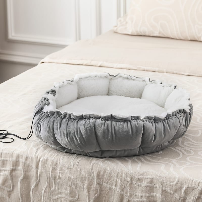 Adeco Pet Bed Round Dog Cat Cushion Bed