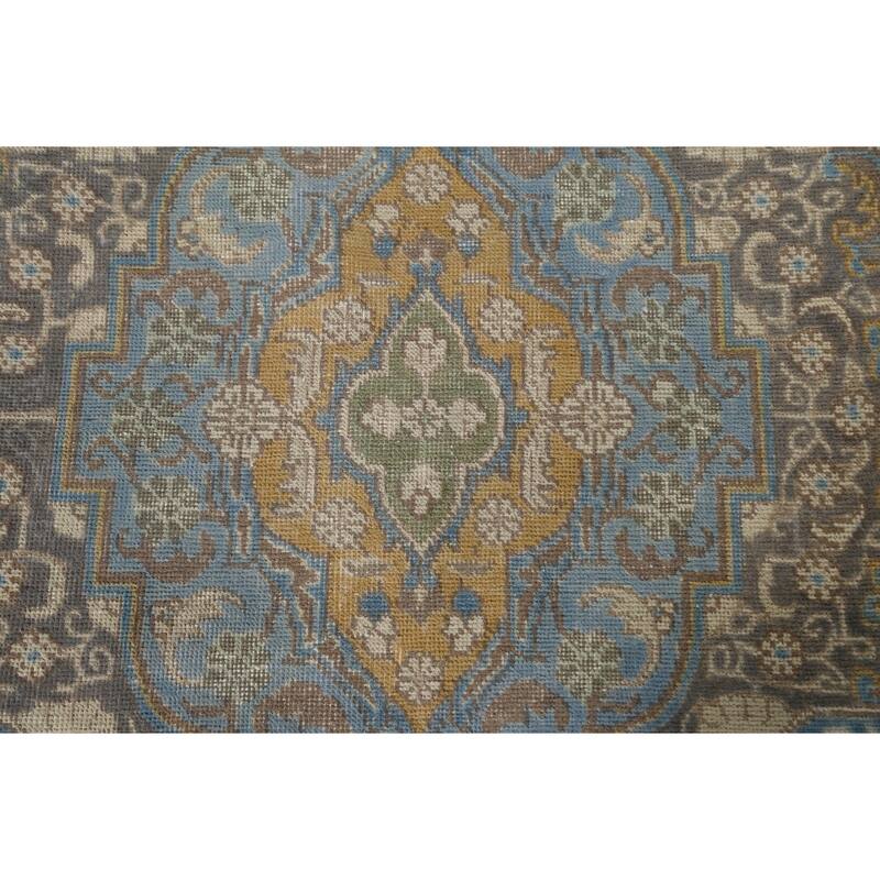Hand Knotted Oriental 100% Wool Carpet Traditional Medallion Beige & Ivories Tabriz Area Rug - 11' 6'' X 8' 0''