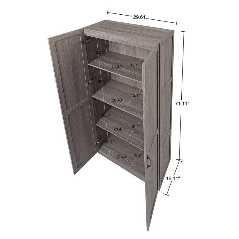 Manhattan Comfort Cornelia Modern Adjustable Shelf Storage Closet 2.0