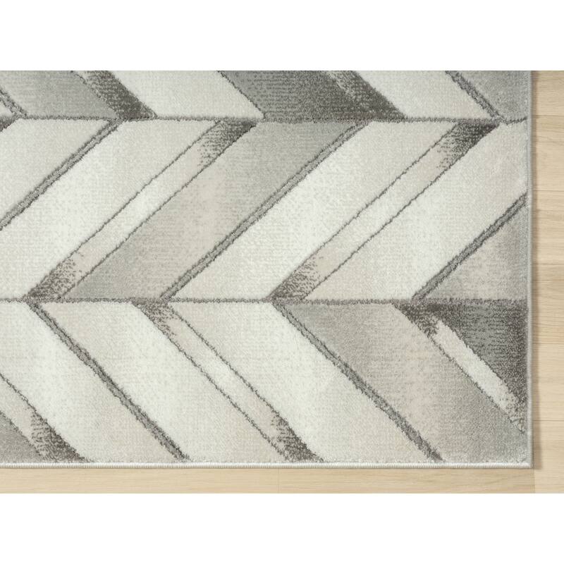 Brooklyn Collection Abstract Chevron Area Rug
