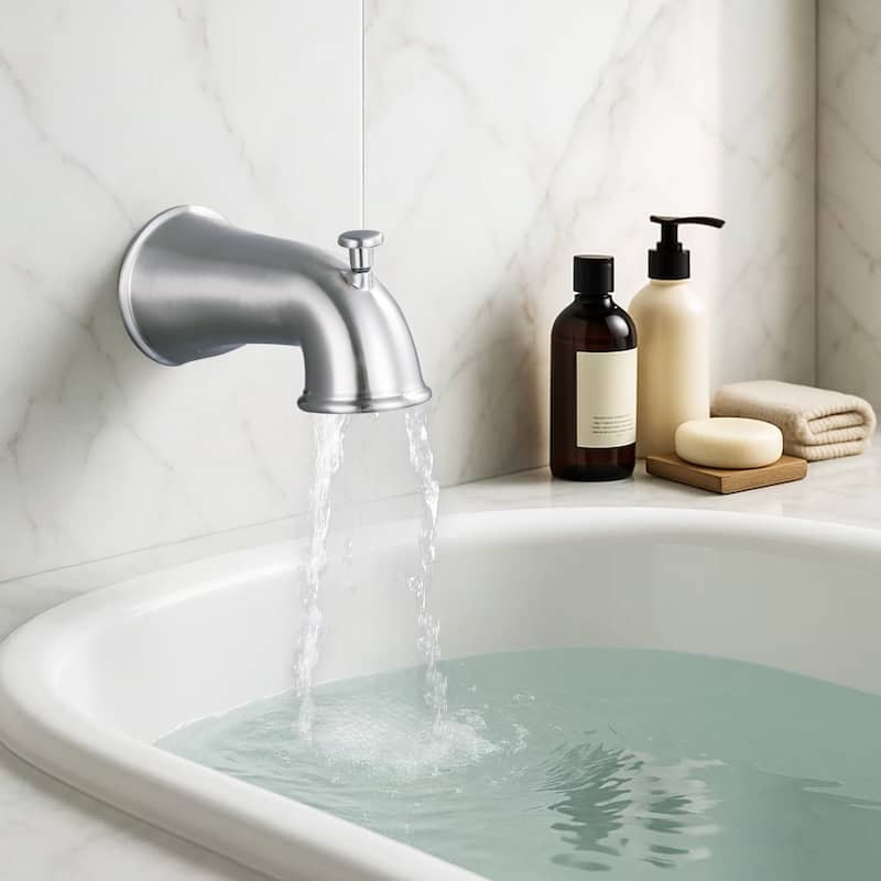 WOWOW Modern Style Bathtub Spout with Integrated Diverter