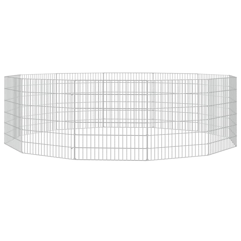 vidaXL Free Range Animal Enclosure Rabbit Hutch Free Range Pen Galvanized Iron