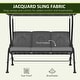 preview thumbnail 13 of 23, Outsunny Outdoor Patio Porch Swing Bench with Included Adjustable Shade Awning & Comfort Padded Seating for Three People