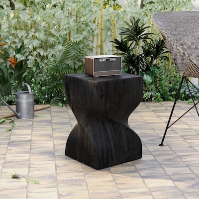 Onyx Square Side Table in Fiberstone Modern Accent Side Table for Indoor and Outdoor