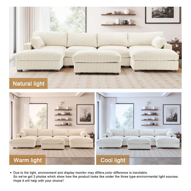 6-Piece 118.4"W Plush Oversized Modular Sectional Sofa Set