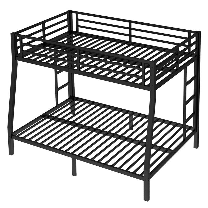 Full XL over Queen Metal Bunk Bed for Adults - Sturdy Frame, Noise Reduced, Under-Bed Storage