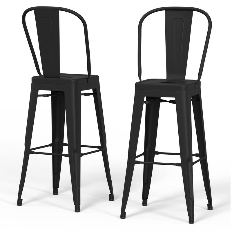 WYNDENHALL Freya Industrial Metal Stool (Set of 2)
