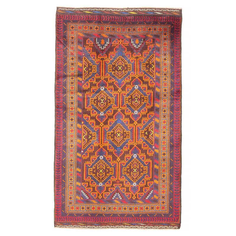 ECARPETGALLERY Hand-knotted Teimani Navy Wool Rug - 3'10 x 6'9 - 3'10 x 6'9 - Navy