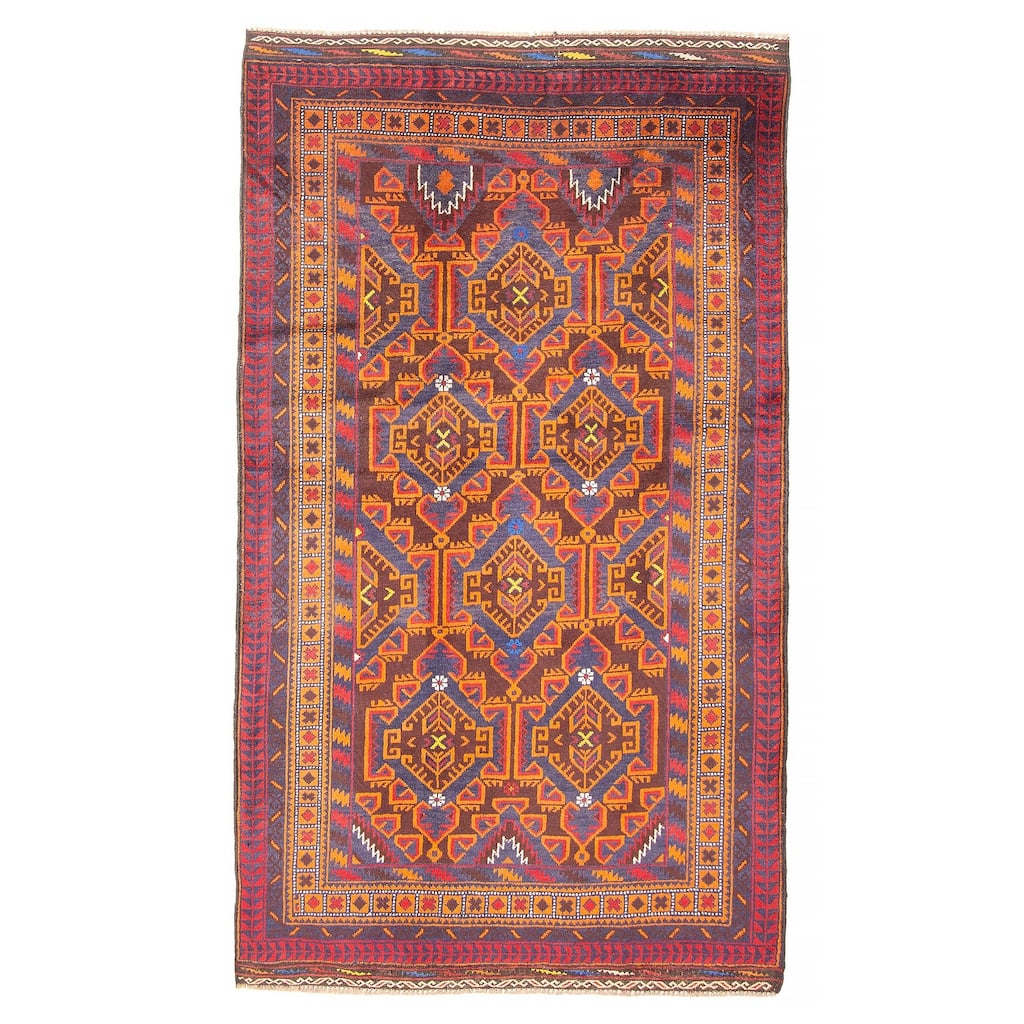 ECARPETGALLERY Hand-knotted Teimani Navy Wool Rug - 3'10 x 6'9