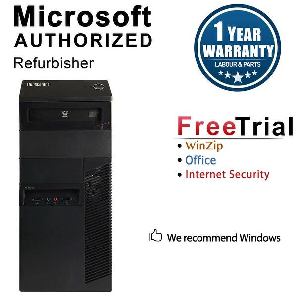 Shop Lenovo Thinkcentre M81 Computer Tower Intel Core I3 2100 3 1g 8gb Ddr3 2tb Windows 10 Pro 1 Year Warranty Refurbished Black Overstock 12349107