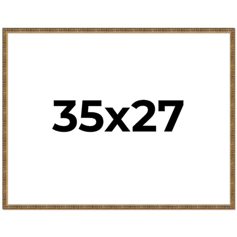35x27 Frame Black Real Wood Picture Frame Kingsley Gold Distressed Photo Frame with UV Acrylic Foam Board Backing &