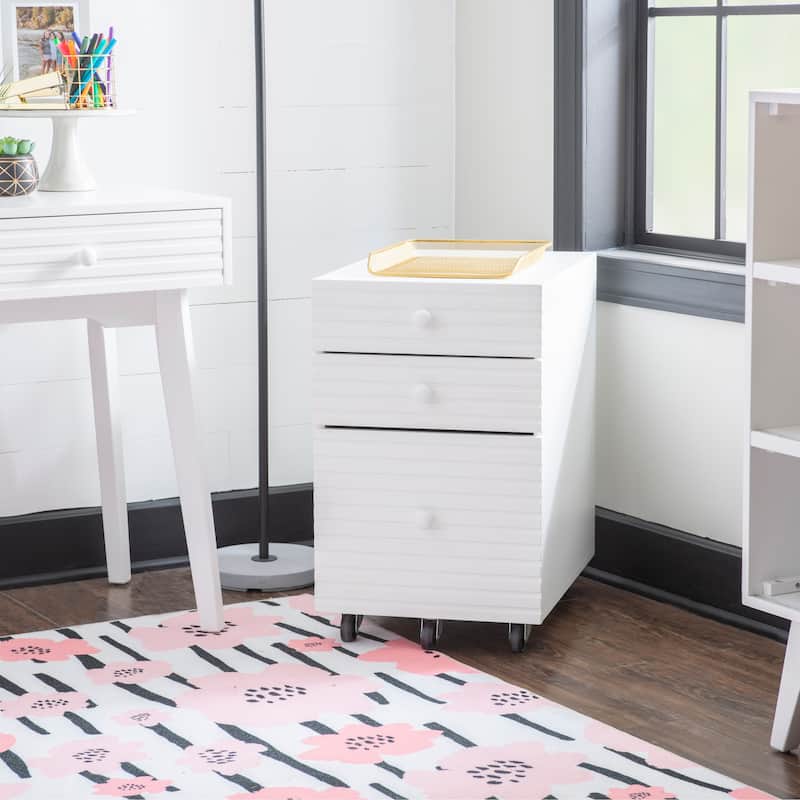 Whitney Wood 3 Drawer File Cabinet - White
