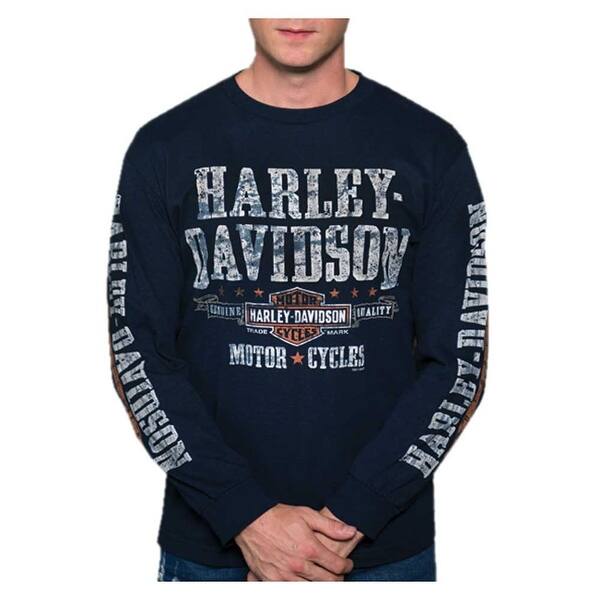 Shop Harley Davidson Men S Distressed Adventurer Long Sleeve Crew