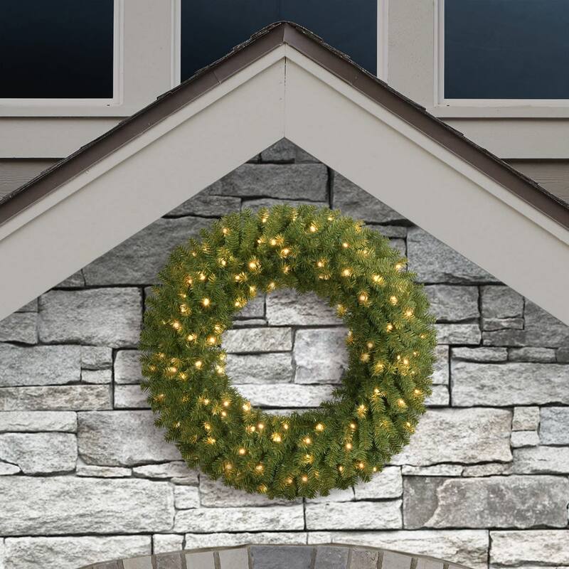 Pre-Lit Utah Spruce Artificial Christmas Wreath - 36" - Warm White LED Lights