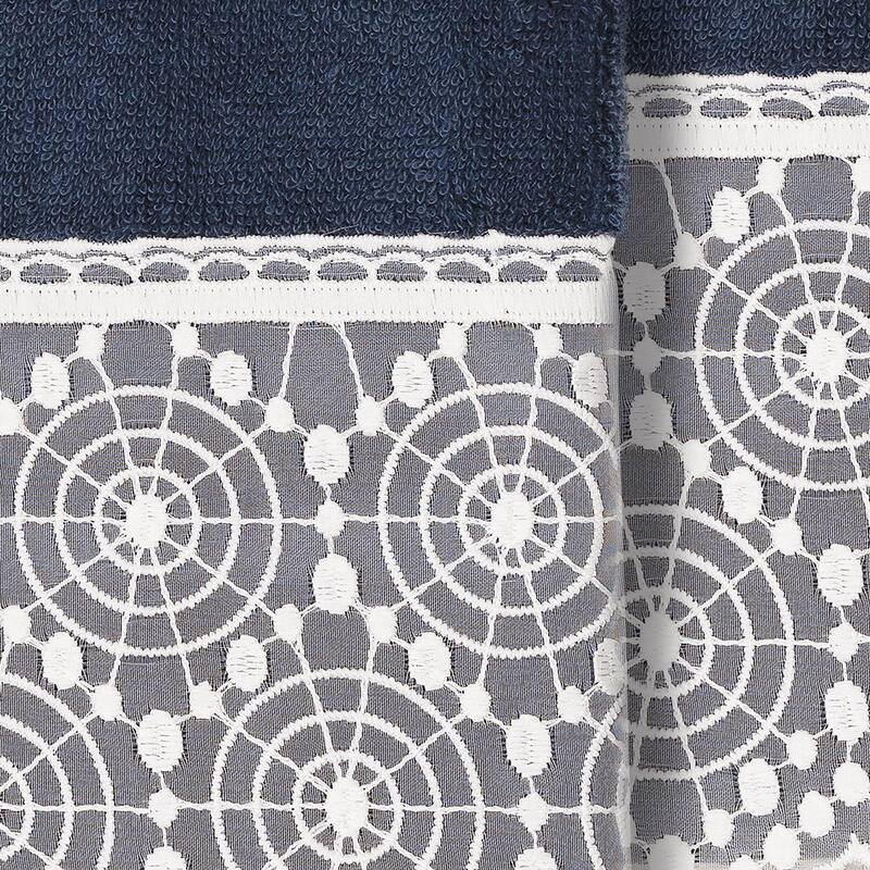 Authentic Hotel and Spa 100% Turkish Cotton Arian 2PC Cream Lace Embellished Hand Towel Set