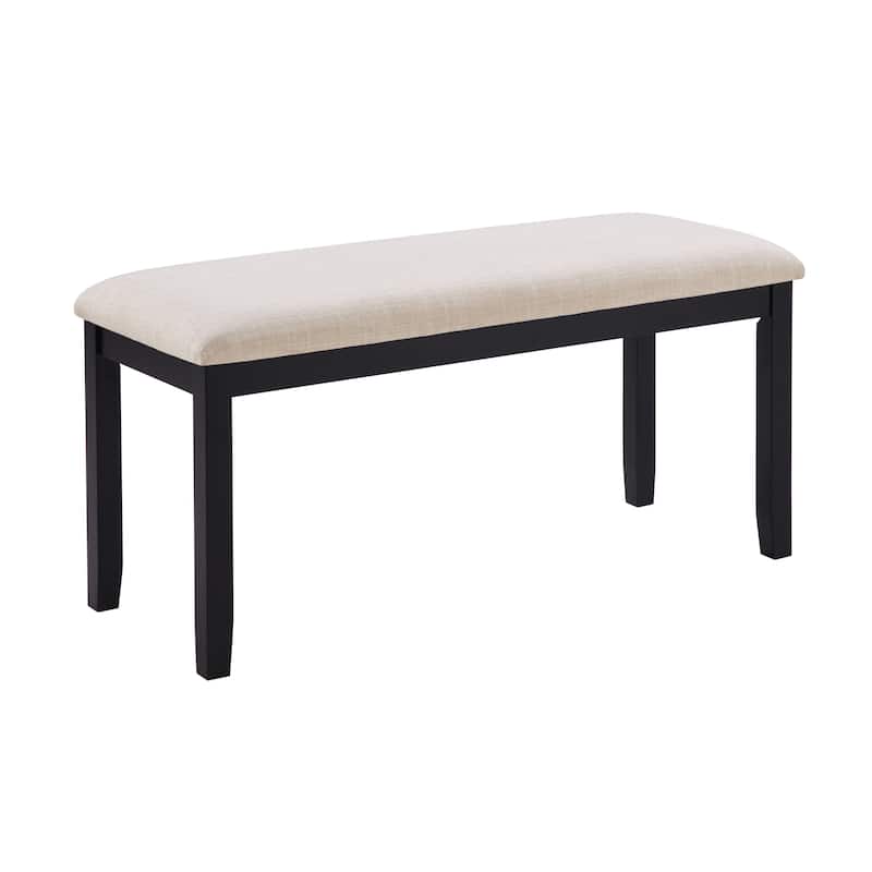 6-Piece Wooden Dining Table Set, Including 1 Dining Table, 4 Chairs & 1 Bench, Kitchen Dining Table & Chair Set for 6-Person