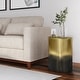preview thumbnail 1 of 18, WYNDENHALL Lance Industrial 16 inch Wide Metal Cylinder Accent Table, Fully Assembled - 16"D x 16" W x 20.5" H Ombre Black/ Gold