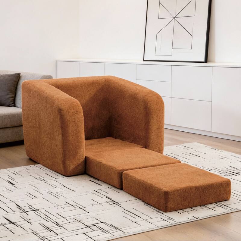 40"W Single Foldable Sofa Bed Equipped with Armrest and Backrest