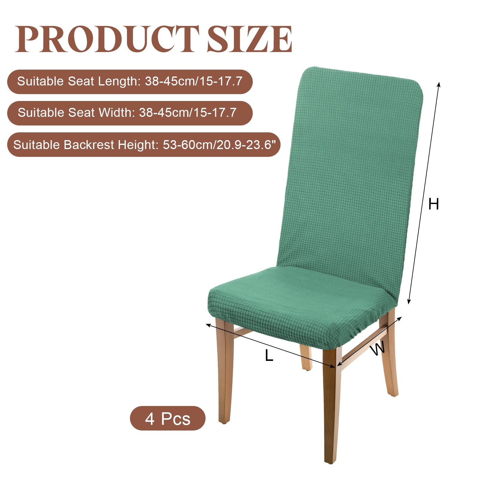 Dining Room Chair Cover, Soft Stretch Removable Parson Chair Slipcover Seat Protector Cover for Home Kitchen Hotel Restaurant