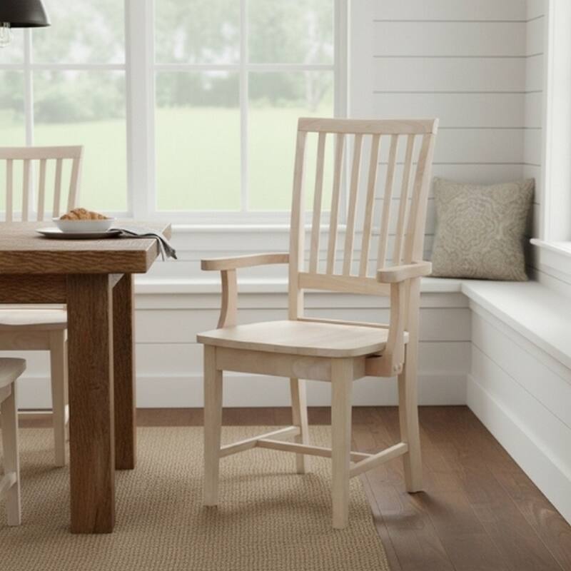 Copper Grove Ruellia Ready-to-finish Parawood Side Chair with Arms - Unfinished