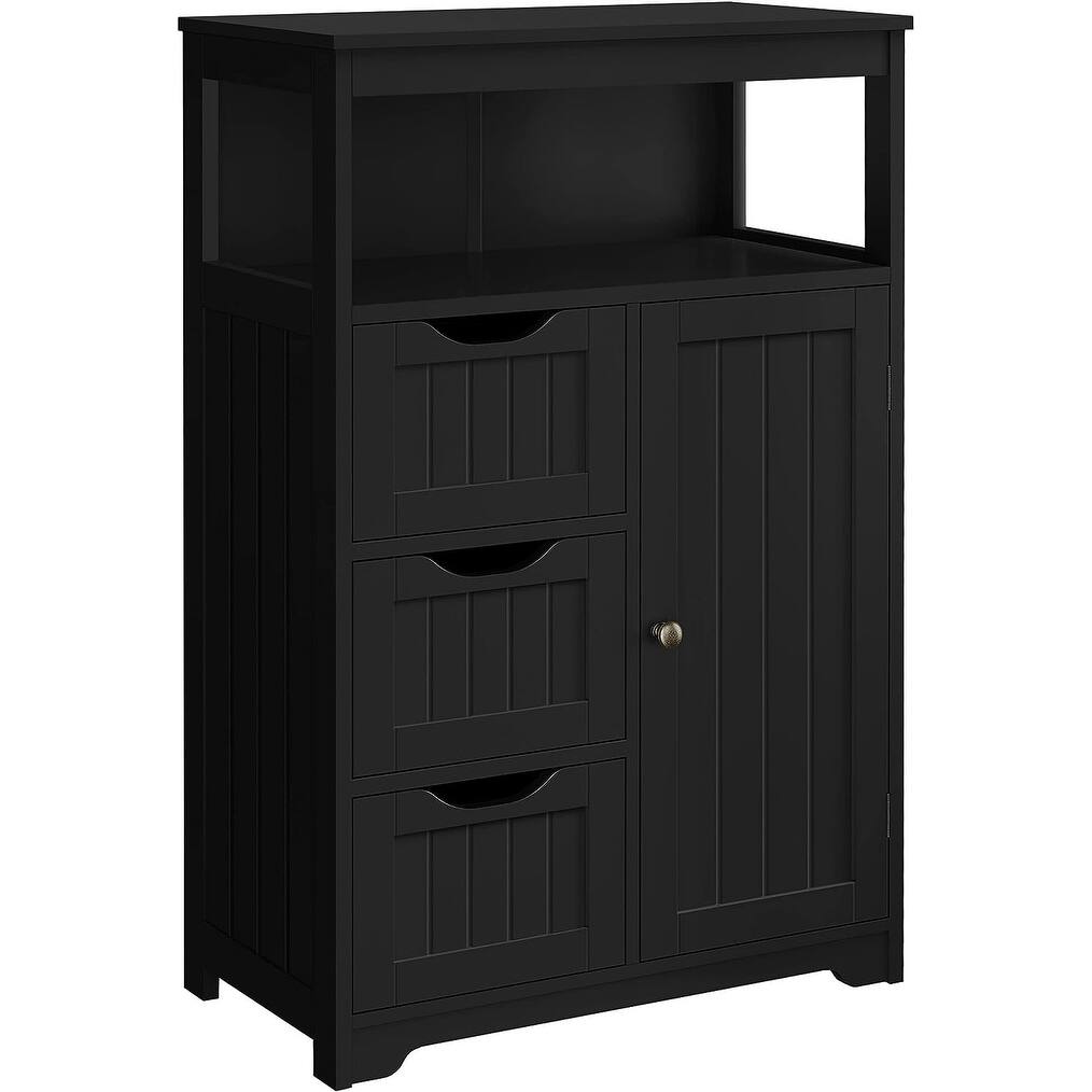 Bathroom Floor Cabinet Wooden Storage Organizer