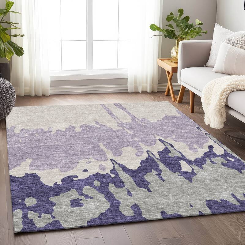 Premium Washable Super Soft Modern Drama Mayfield Rug - Purple - 8' x 10'