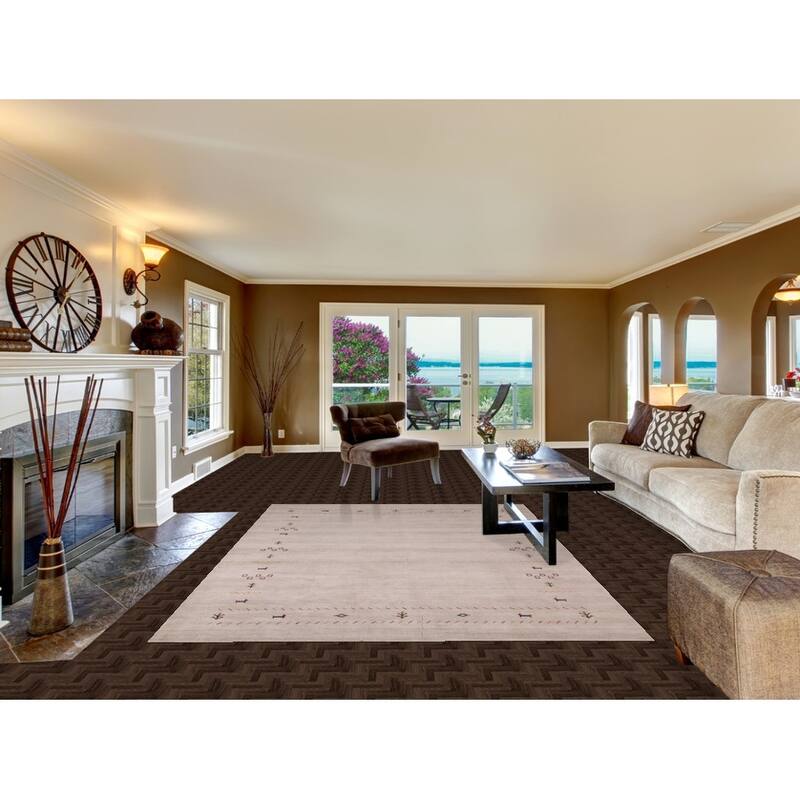 Little Animals Design Gabbeh Indian Area Rug Hand-Knotted Wool Carpet - 6'7"x 9'7"