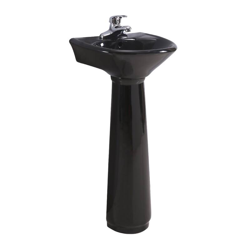 Renovators Supply Black Bathroom Small Pedestal Sink Vitreous China