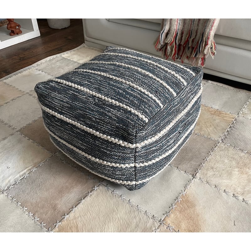 LOOMINAIRE Handmade "Cebu" Cotton Natural Fiber Easy Maintenance Pouf / Footstool