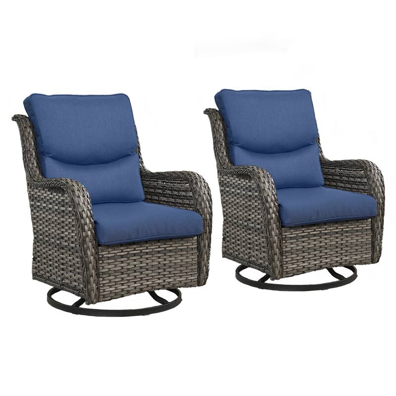 Outdoor Swivel Glider Chair Patio Chairs with 5-Inch Thick Cushions