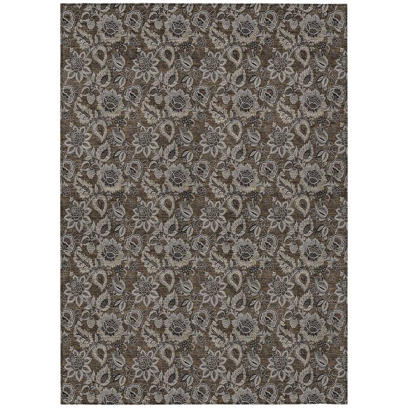 Machine Washable Indoor/ Outdoor Chantille Floral Farmhouse Rug