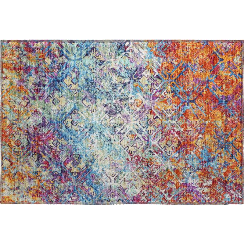 Premium Washable Super Soft Trellis Distressed Mayfield Rug