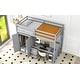 preview thumbnail 23 of 33, Twin Size Loft Bed with Desk,Storage Drawers and Wardrobe,Rustic Design