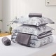 preview thumbnail 3 of 9, All Season Floral Printed Reversible 7-Piece Bed in a Bag With Sheet Set