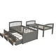 preview thumbnail 31 of 36, Twin Over Twin Bunk Bed with Ladder and Safety Rail, Twin Trundle Bed with 3 Drawers for Teens Bedroom, Guest Room Furniture