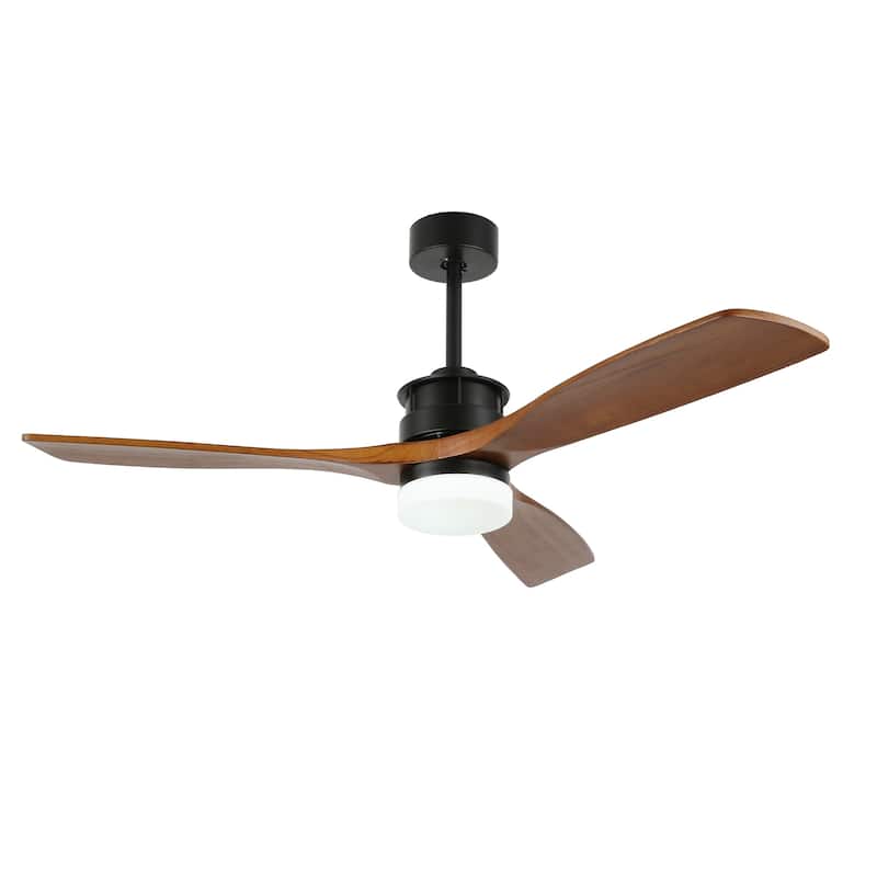 Oaks Aura Gamay 52 in. LED Indoor Solid Wood Reversible Scandi-Japanese Ceiling Fan With Latest DC Motor Technology