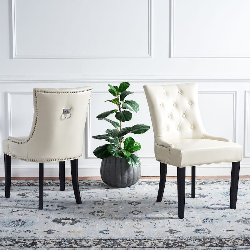 SAFAVIEH Chelsey Grey Ring Dining Chair (Set of 2) - 22" x 25.6" x 36.4" - 22"W x 25"D x 36"H