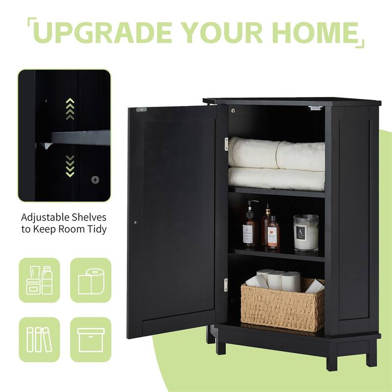Bathroom Triangle Corner Storage Cabinet with Adjustable Shelf