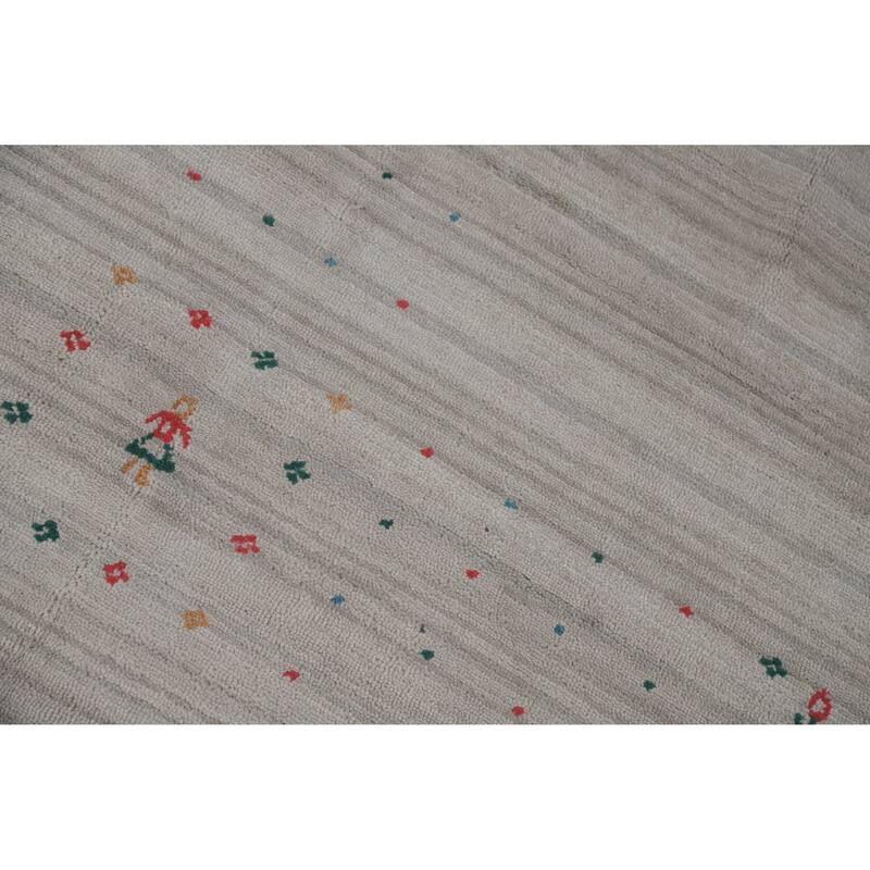 Hand Knotted Oriental 100% Wool Carpet Tribal Animal Pictorial Greys & Charcoal Gabbeh Area Rug - 10' 0'' X 7' 11''